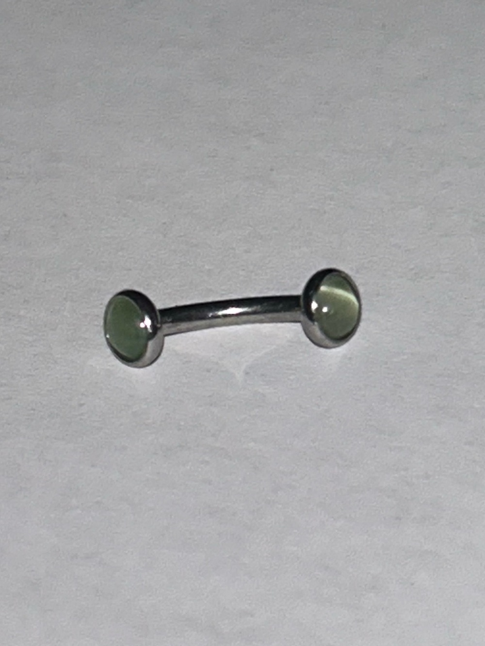 green stone eyebrow ring Titanium